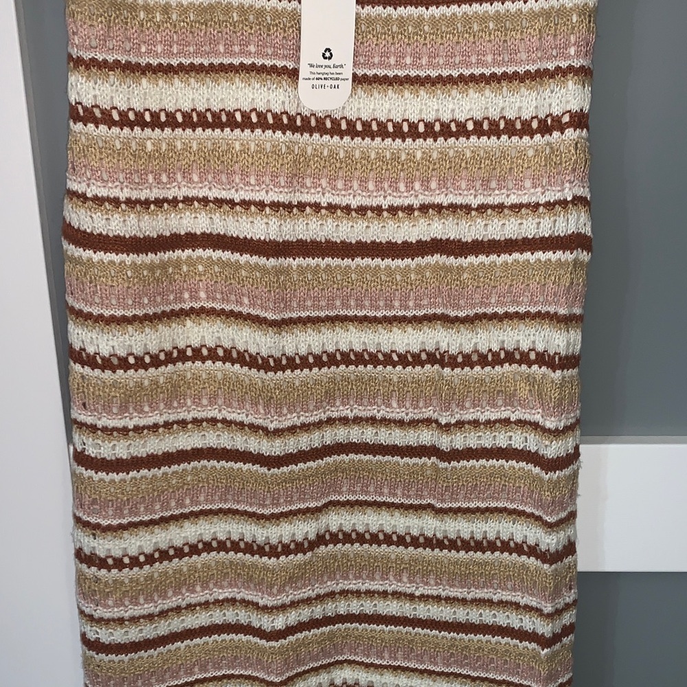 Olive & Oak Beige Striped Midi Dress - Picture 3 of 9